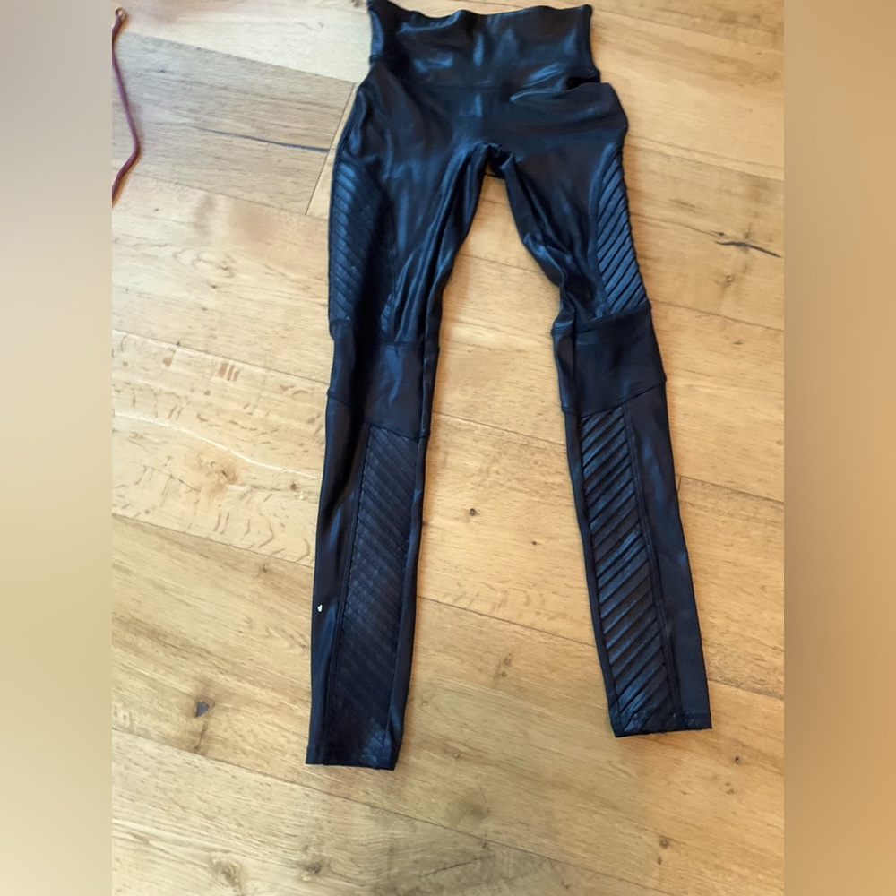 Spanx Faux Leather Moto Leggings